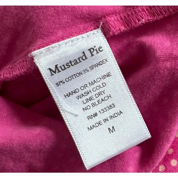 Mustard Pie Womens Medium Pink Blue Button Front Long Sleeve Top - Picture 4 of 7